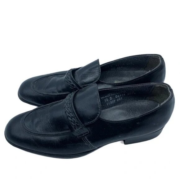 Permasole EJ Black Leather Loafers Size 9.5D - Picture 1 of 5